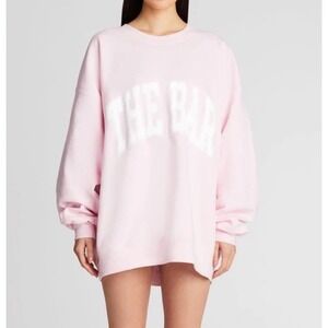 Women's THE BAR Varsity Sweatshirt in Pink and White, 2X NWOT